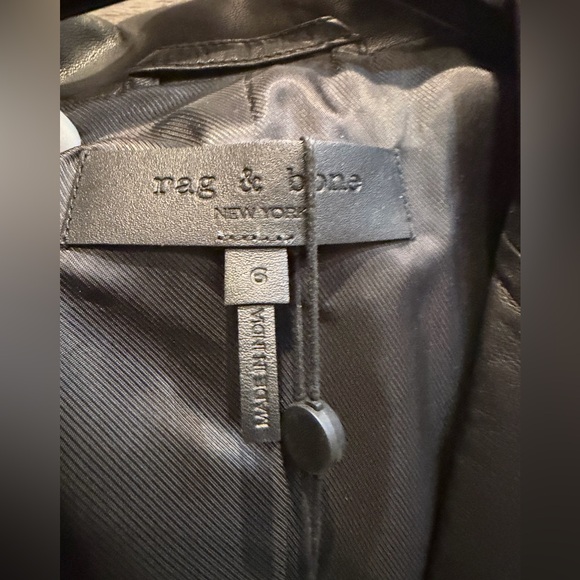 NWT Rag & Bone Charles Black Leather Blazer Jacket sz 6 - Picture 7 of 13